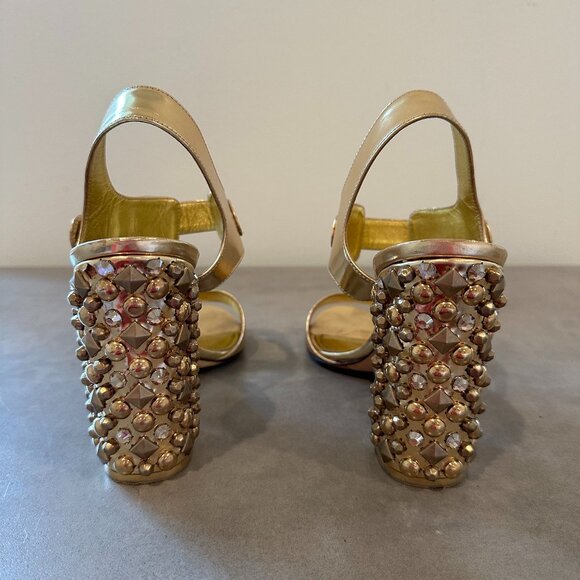 Dolce & Gabbana Gold Leather Heels - Picture 5 of 7
